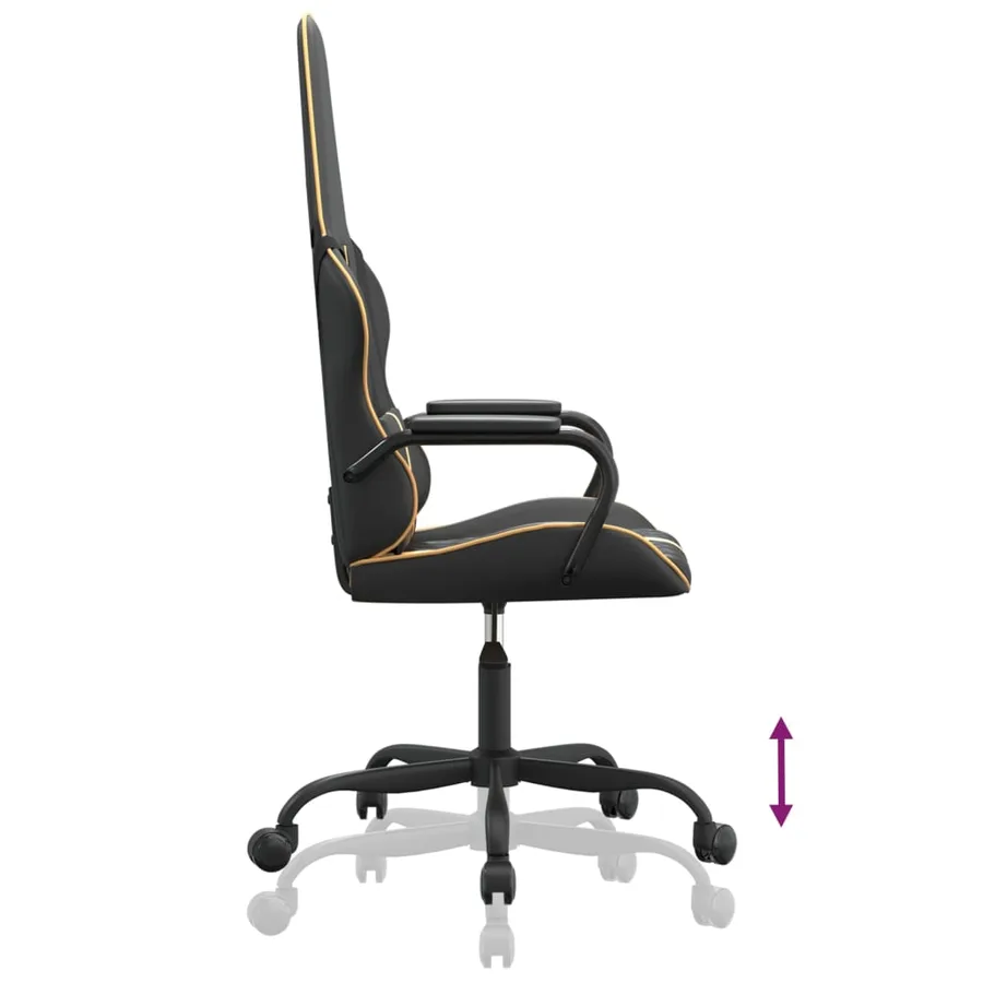Chaise de jeu Noir et doré Similicuir - 6