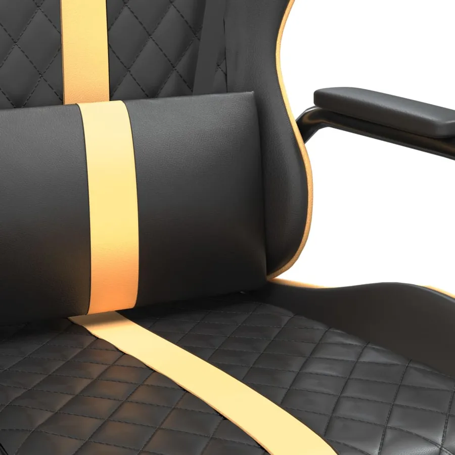 Chaise de jeu Noir et doré Similicuir - 8