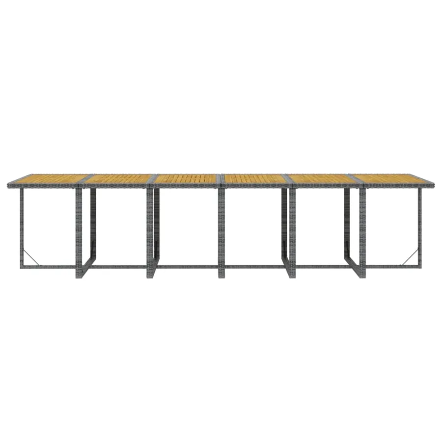 Ensemble à manger de jardin coussins 13 pcs Résine tressée Gris - 8