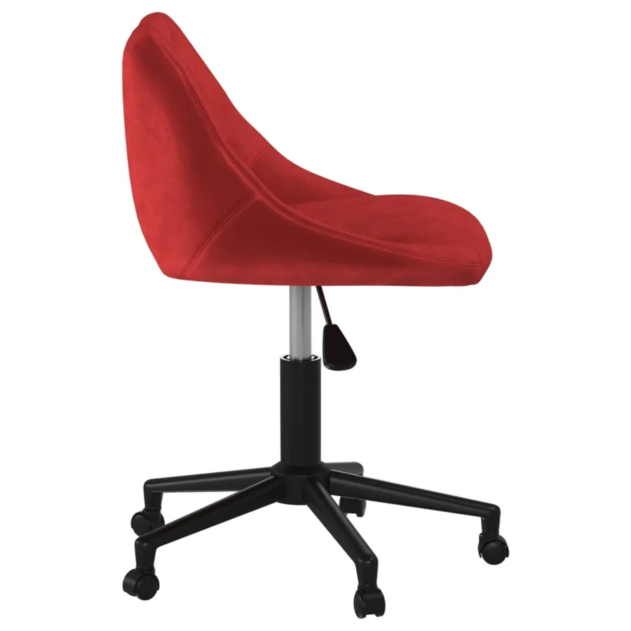 Chaise pivotante de salle à manger Rouge bordeaux Velours - 3