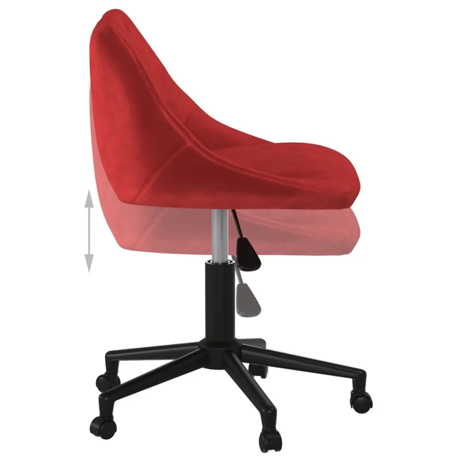 Chaise pivotante de salle à manger Rouge bordeaux Velours - 5