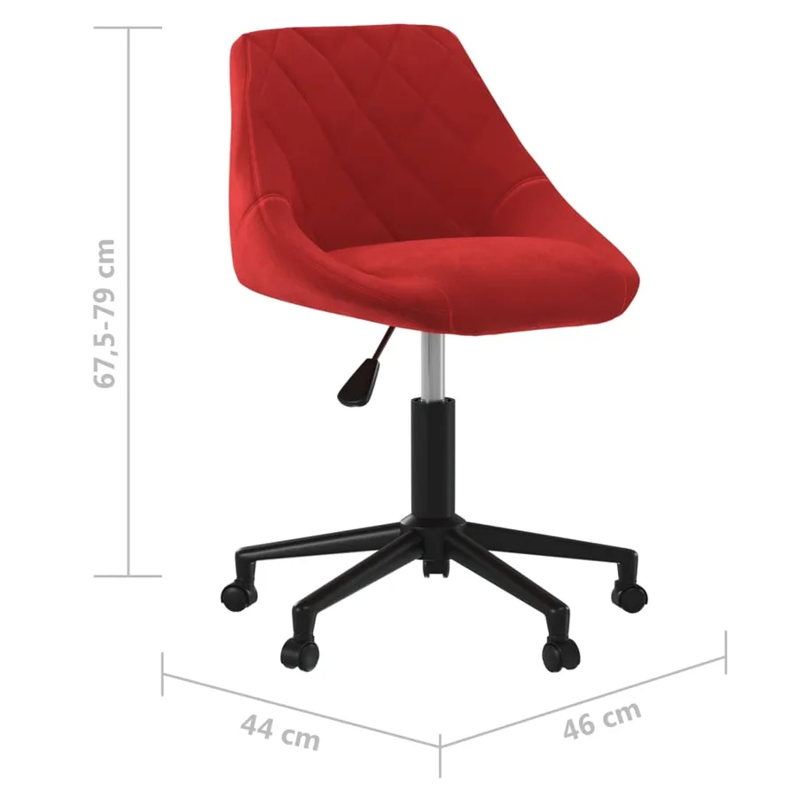 Chaise pivotante de salle à manger Rouge bordeaux Velours - 7