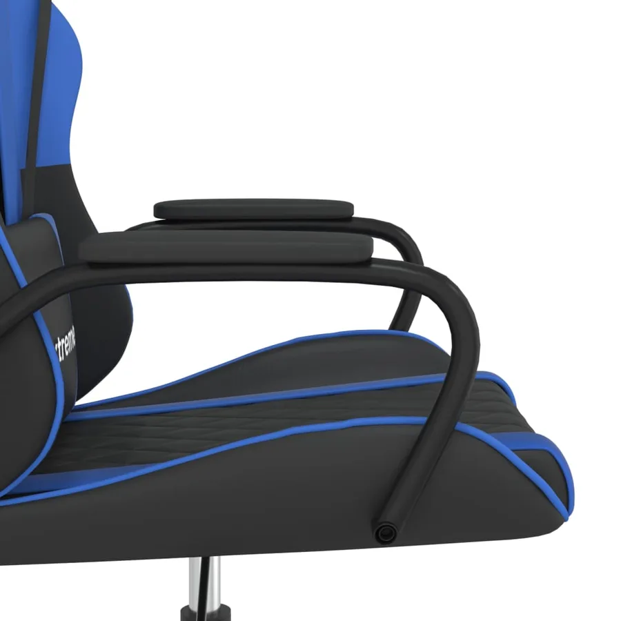 Chaise de jeu Noir et bleu Similicuir - 8