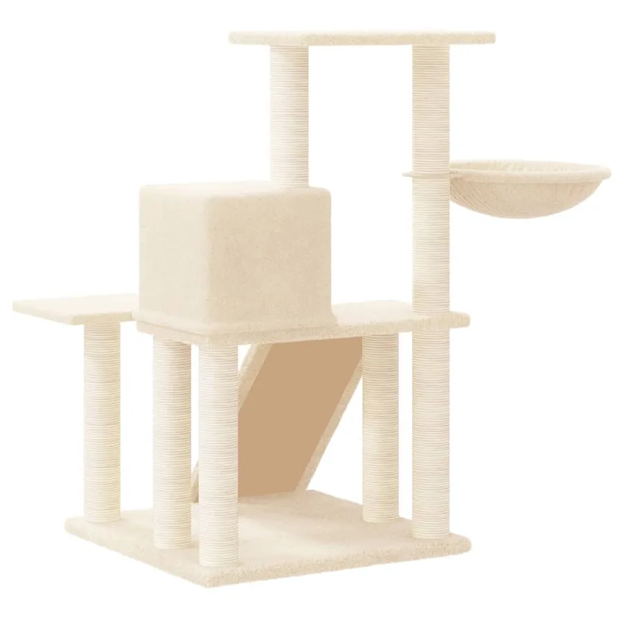 Arbre à chat avec griffoirs en sisal Crème 82 cm - 5