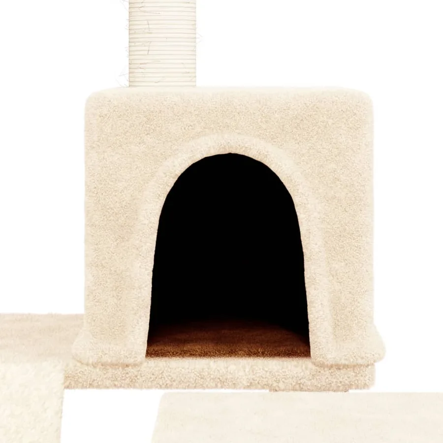 Arbre à chat avec griffoirs en sisal Crème 82 cm - 6
