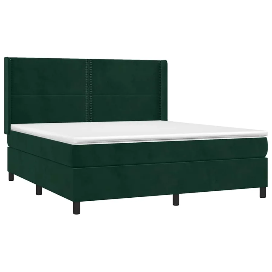 Sommier à lattes de lit matelas et LED Vert foncé 180x200 cm - 4