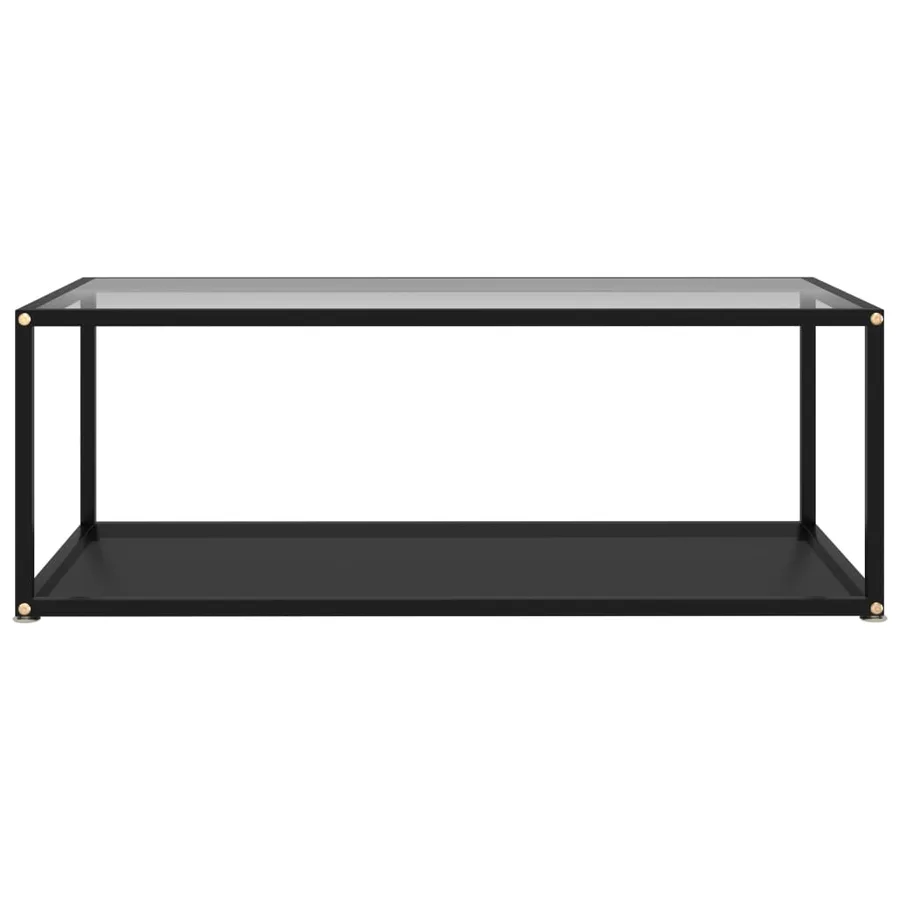 Table basse Transparent et noir 100x50x35 cm Verre trempé - 2