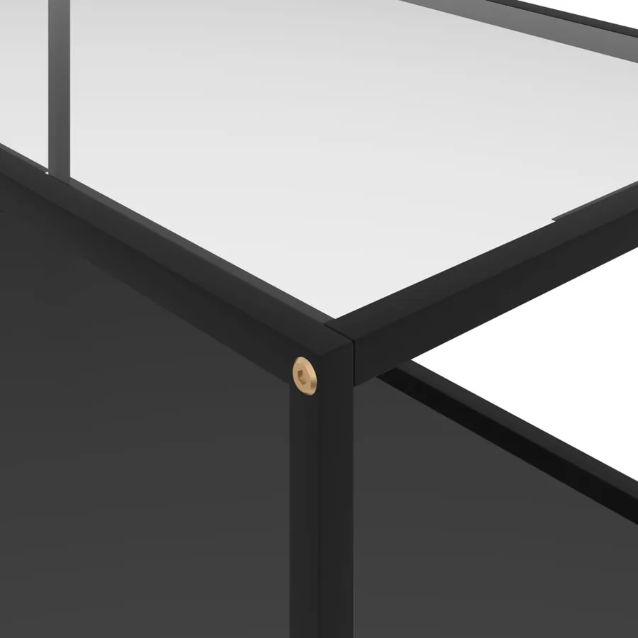 Table basse Transparent et noir 100x50x35 cm Verre trempé - 4