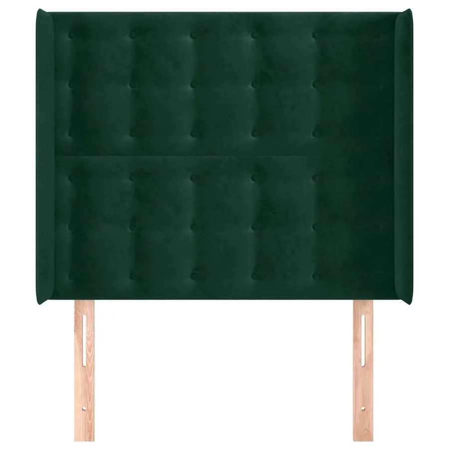 Tête de lit avec oreilles Vert foncé 83x16x118/128 cm Velours - 3