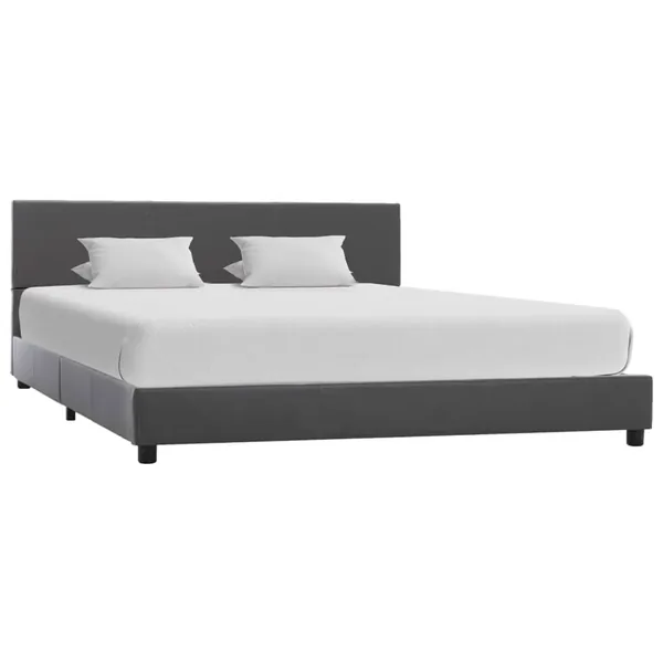 Cadre de lit sans matelas gris similicuir 140x200 cm