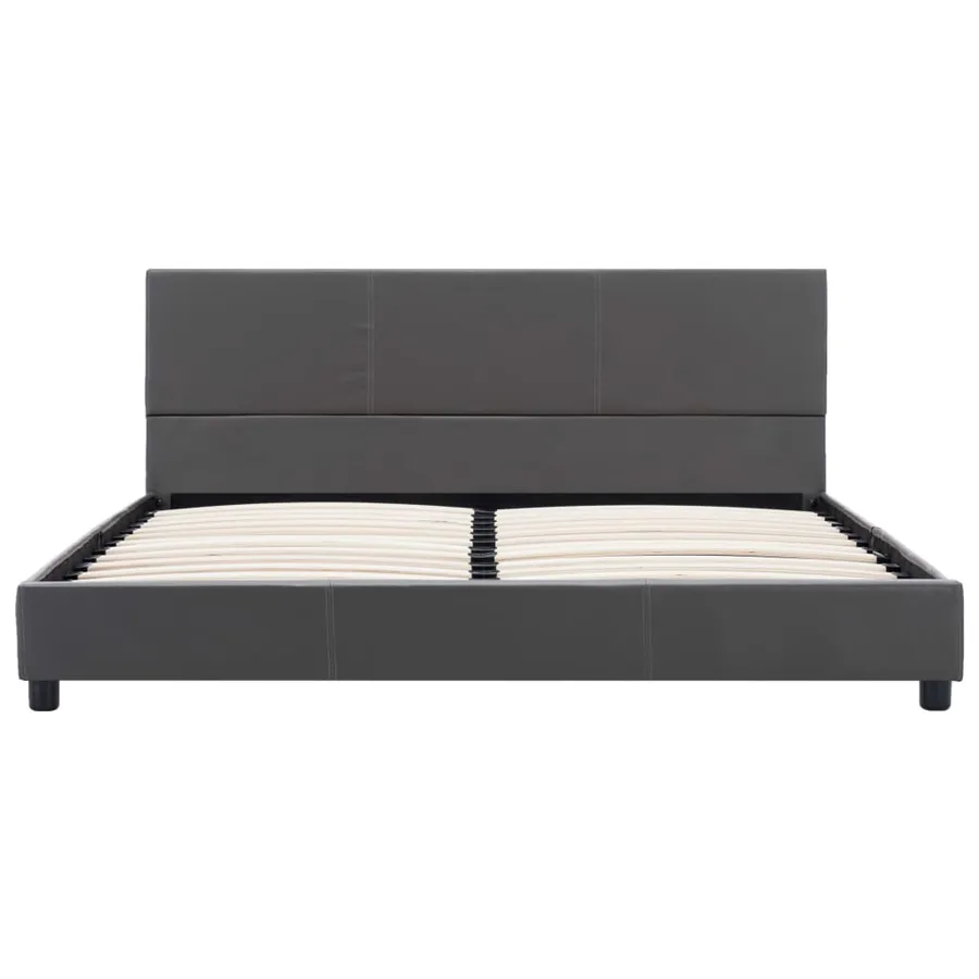 Cadre de lit sans matelas gris similicuir 140x200 cm - 3