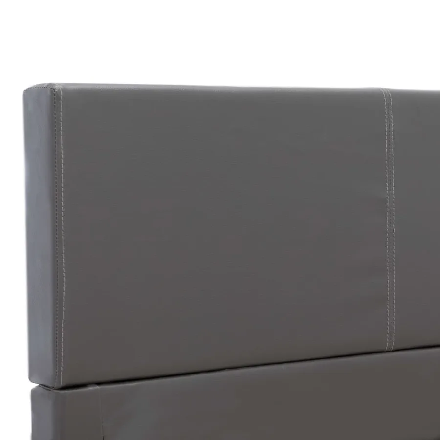 Cadre de lit sans matelas gris similicuir 140x200 cm - 6