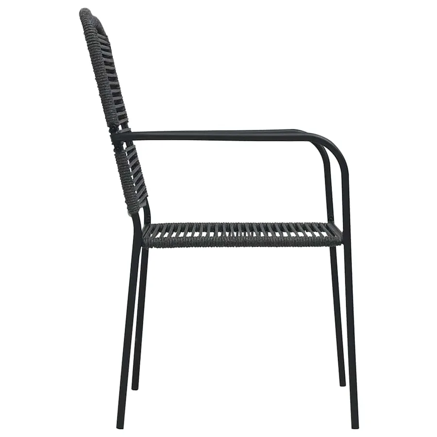 Ensemble à manger de jardin 5 pcs noir verre et acier - 10