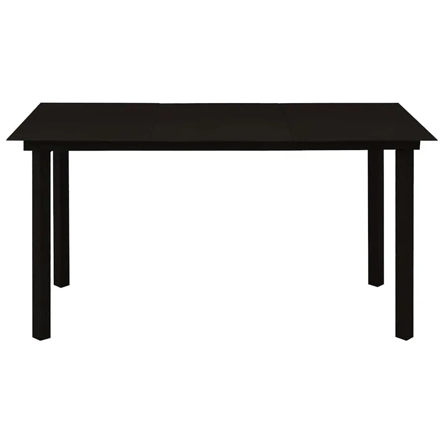 Ensemble à manger de jardin 5 pcs noir verre et acier - 4
