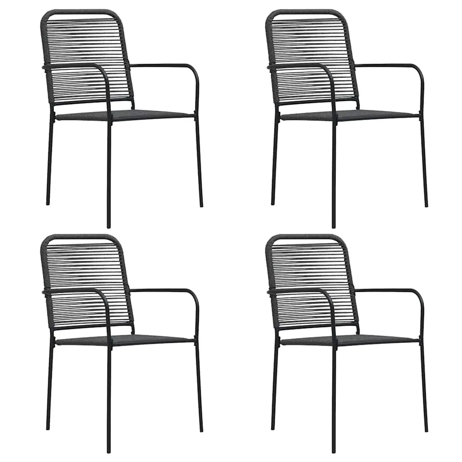 Ensemble à manger de jardin 5 pcs noir verre et acier - 7