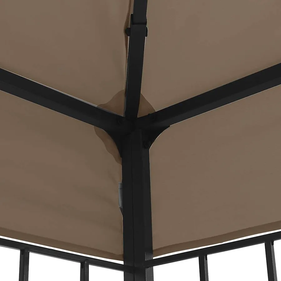 Tonnelle avec guirlande lumineuse à LED 3x3 m Taupe - 6
