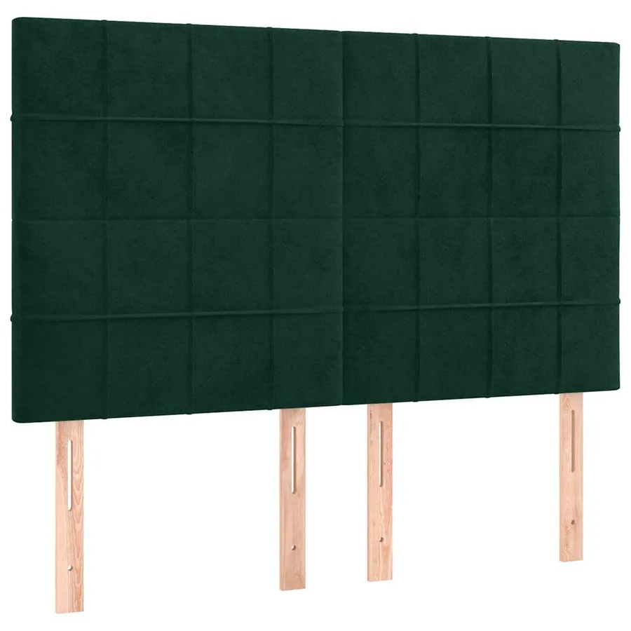 Tête de lit à LED Vert foncé 144x5x118/128 cm Velours - 4