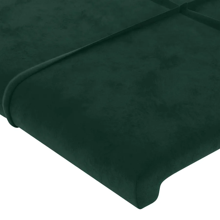 Tête de lit à LED Vert foncé 144x5x118/128 cm Velours - 5