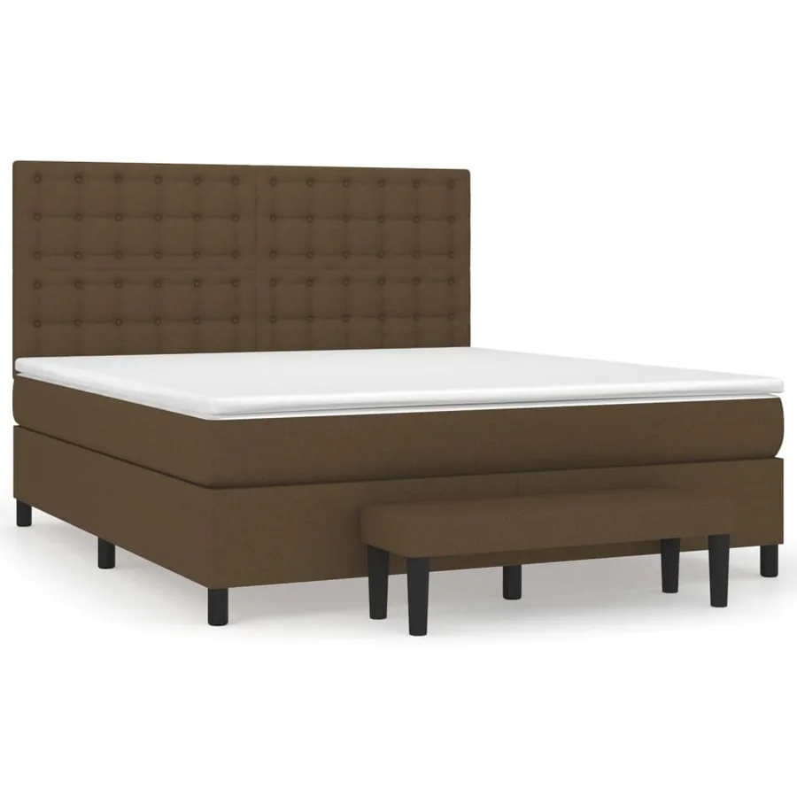 Sommier à lattes de lit avec matelas Marron foncé 160x200 cm - 2