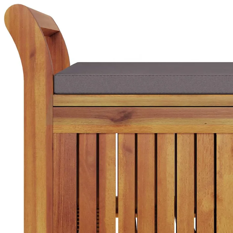 Banc de rangement de jardin avec coussin 126 cm Bois d'acacia - 10