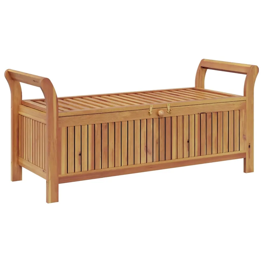 Banc de rangement de jardin avec coussin 126 cm Bois d'acacia - 5