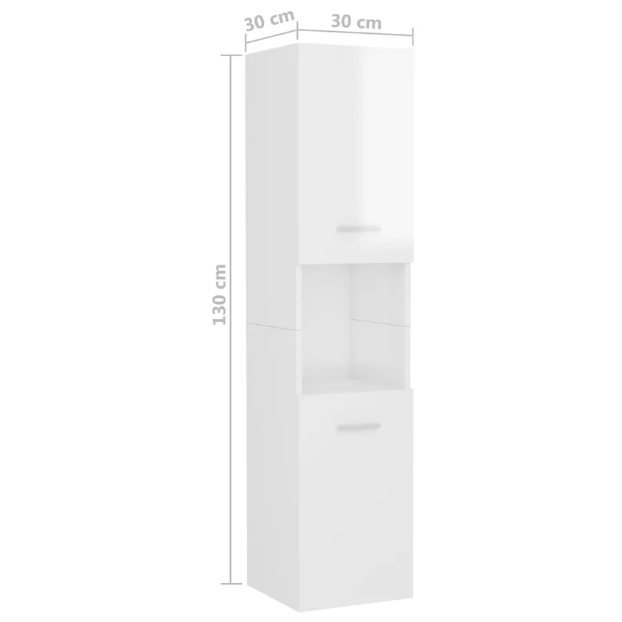 Ensemble de meubles de salle de bain Blanc brillant Aggloméré - 13