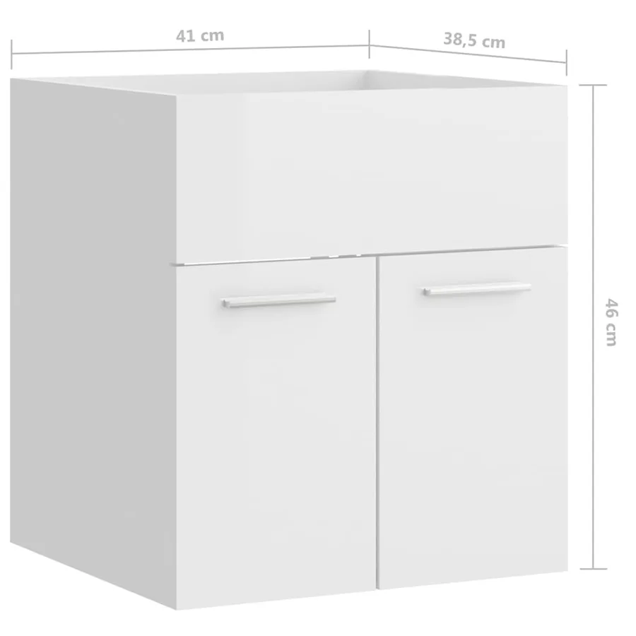Ensemble de meubles de salle de bain Blanc brillant Aggloméré - 15