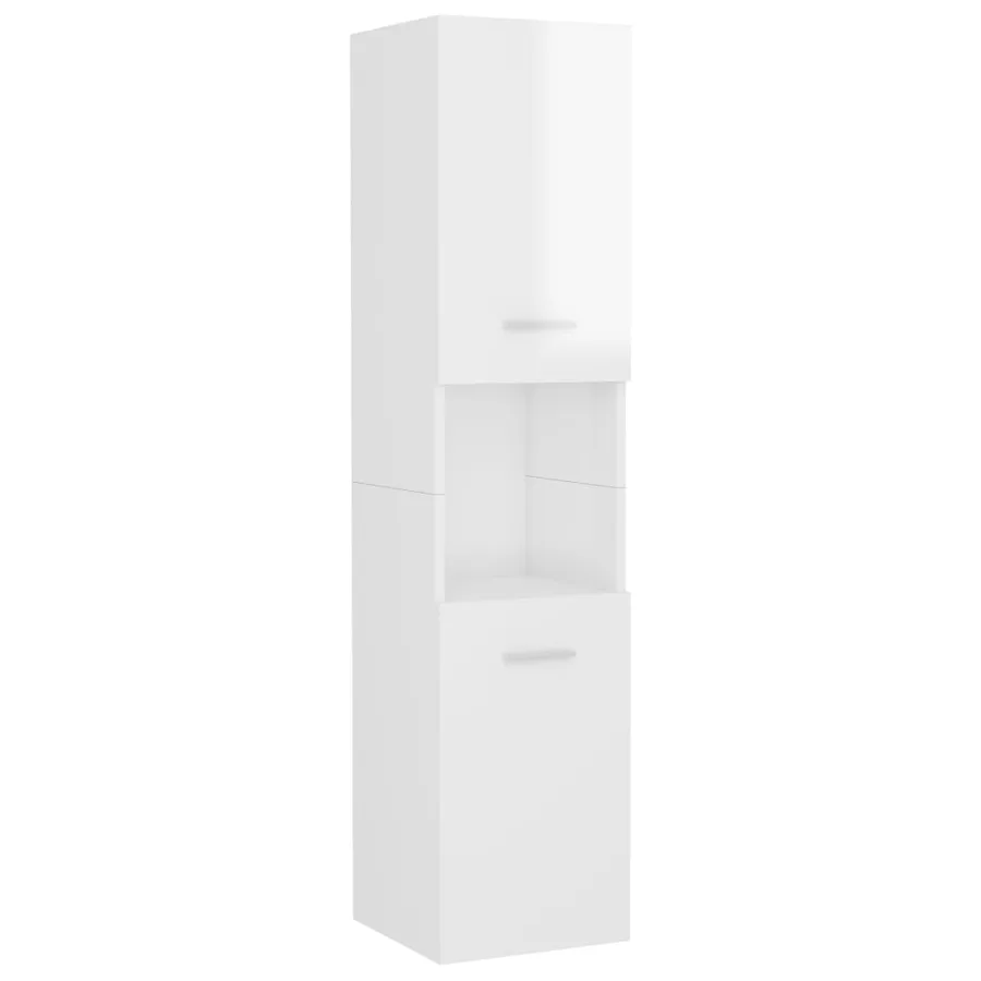 Ensemble de meubles de salle de bain Blanc brillant Aggloméré - 4