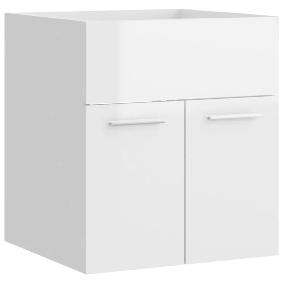 Ensemble de meubles de salle de bain Blanc brillant Aggloméré - 7