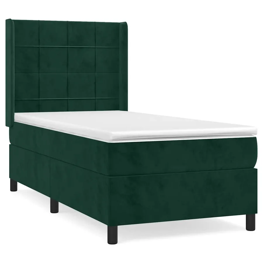Sommier à lattes de lit et matelas Vert foncé 80x200 cm Velours - 2