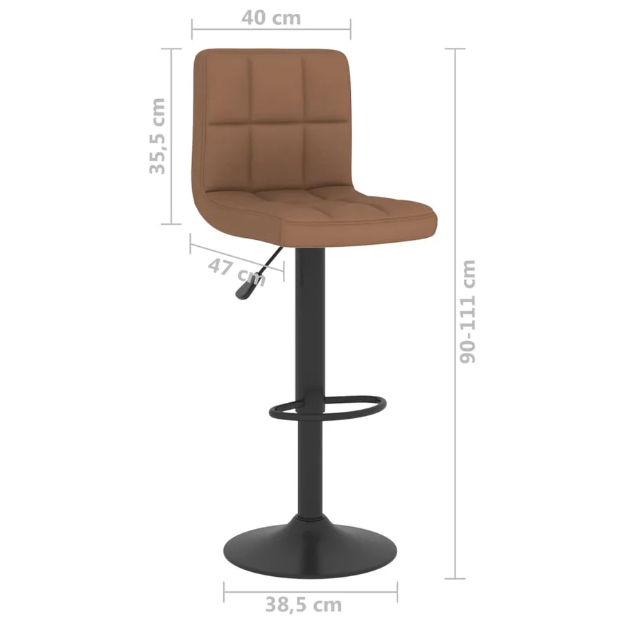 Tabourets de bar lot de 2 marron tissu - 10
