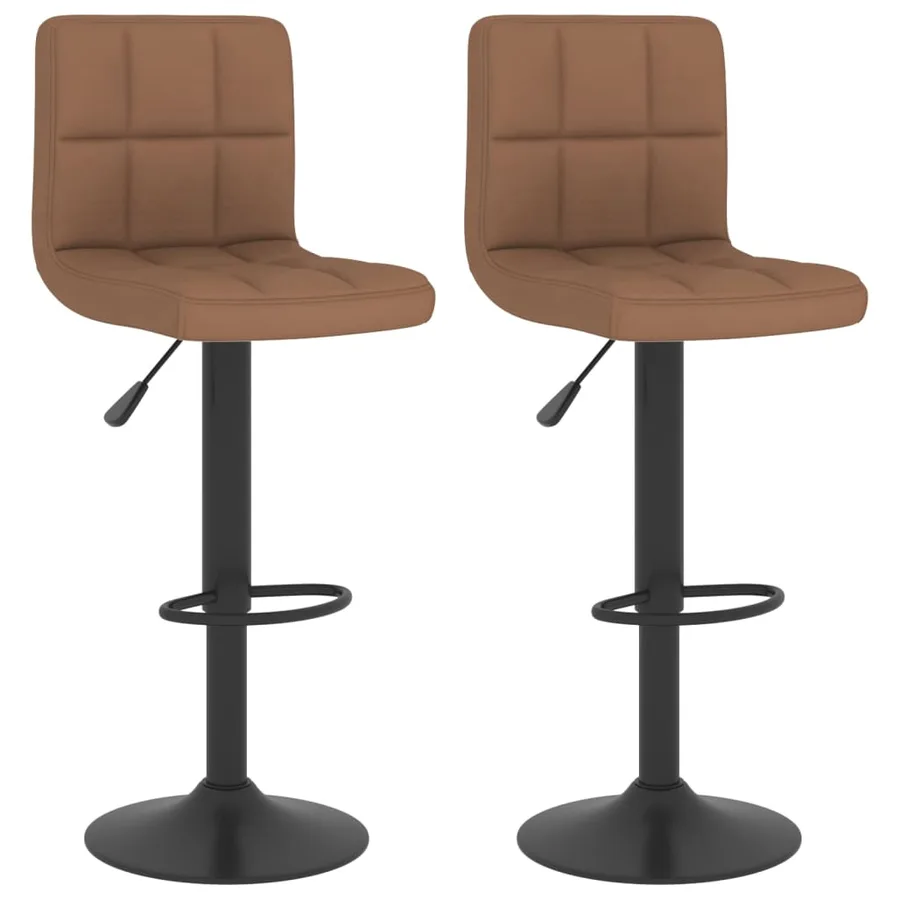 Tabourets de bar lot de 2 marron tissu - 2