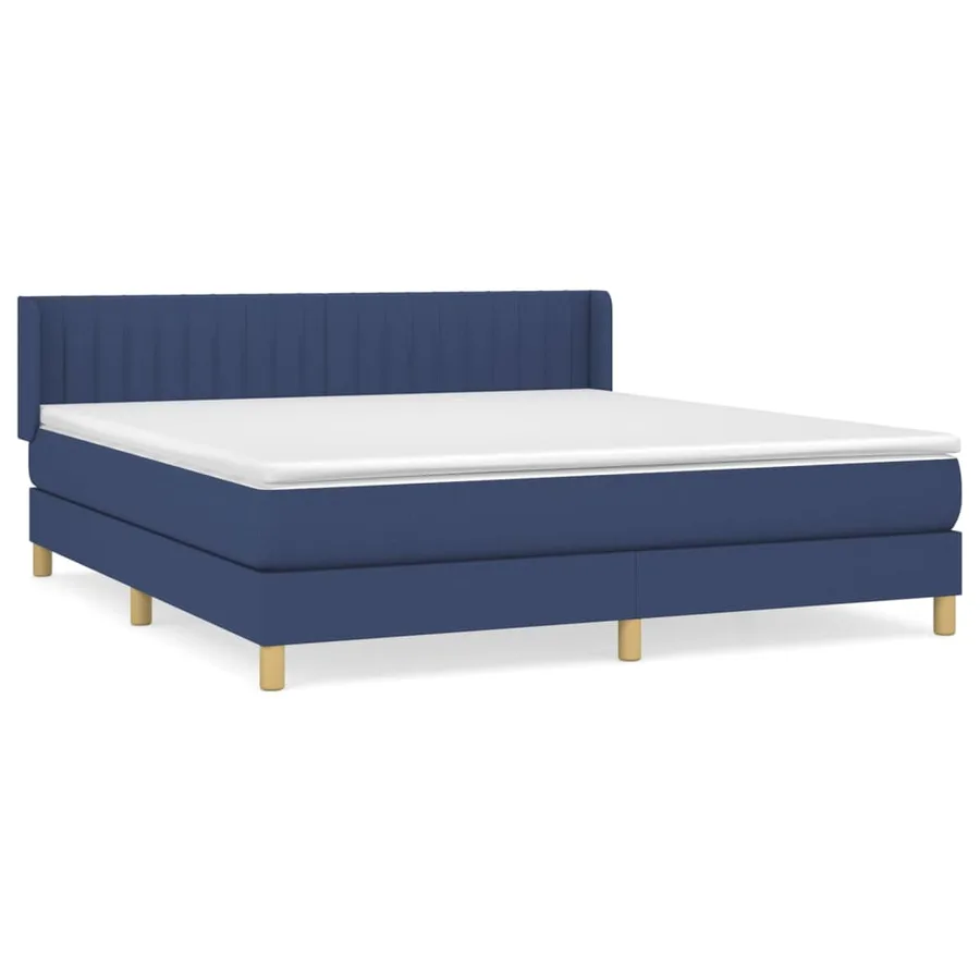 Sommier à lattes de lit avec matelas Bleu 160x200 cm Tissu - 2