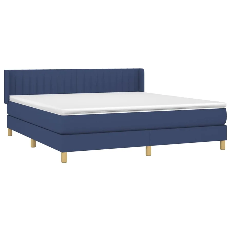 Sommier à lattes de lit avec matelas Bleu 160x200 cm Tissu - 3