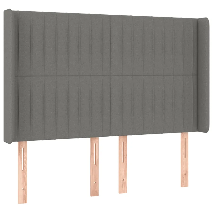 Sommier à lattes de lit matelas LED Gris foncé 140x200 cm Tissu - 7