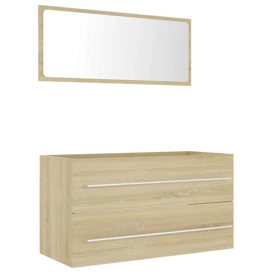 Ensemble de meubles de bain 2 pcs Chêne sonoma Aggloméré - 2