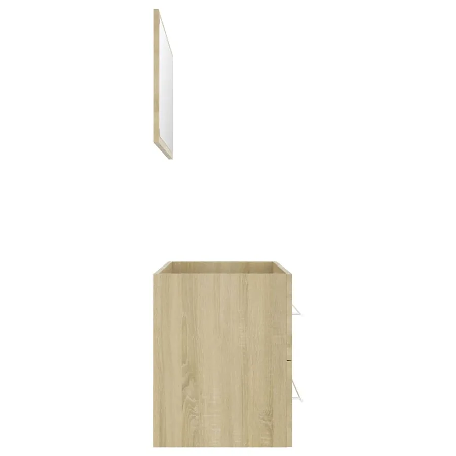 Ensemble de meubles de bain 2 pcs Chêne sonoma Aggloméré - 5