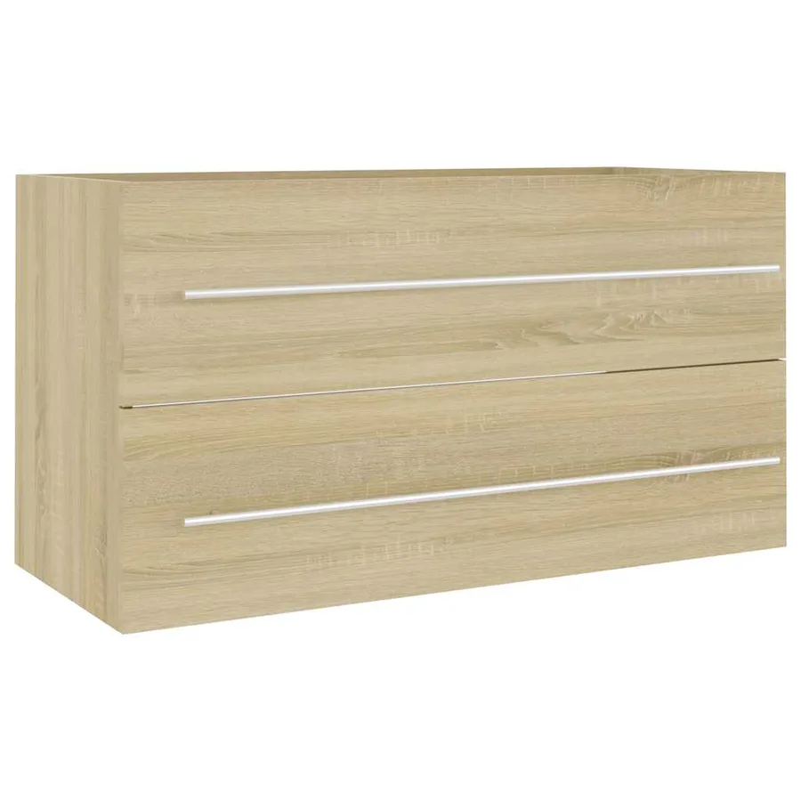 Ensemble de meubles de bain 2 pcs Chêne sonoma Aggloméré - 7