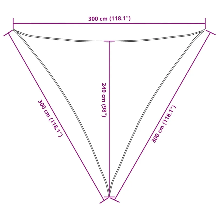 Voile parasol tissu oxford triangulaire 3x3x3 m vert foncé - 10