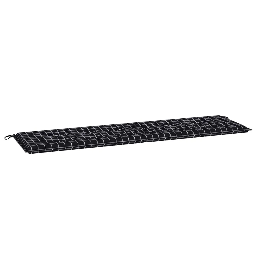 Coussin de banc Tissu Oxford Carreaux Noirs 150 x 50 x 3 cm
