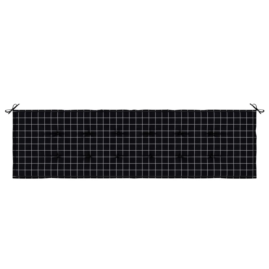 Coussin de banc Tissu Oxford Carreaux Noirs 150 x 50 x 3 cm - 2