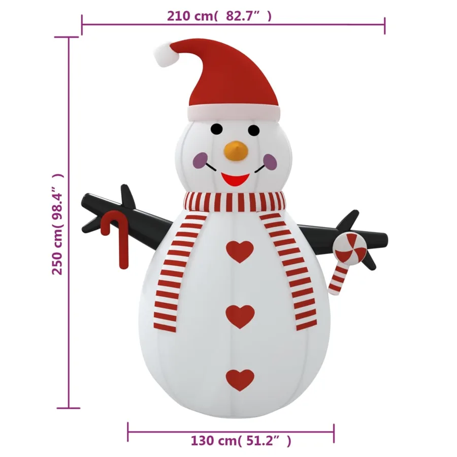 Bonhomme de neige gonflable avec LED 250 cm - 12