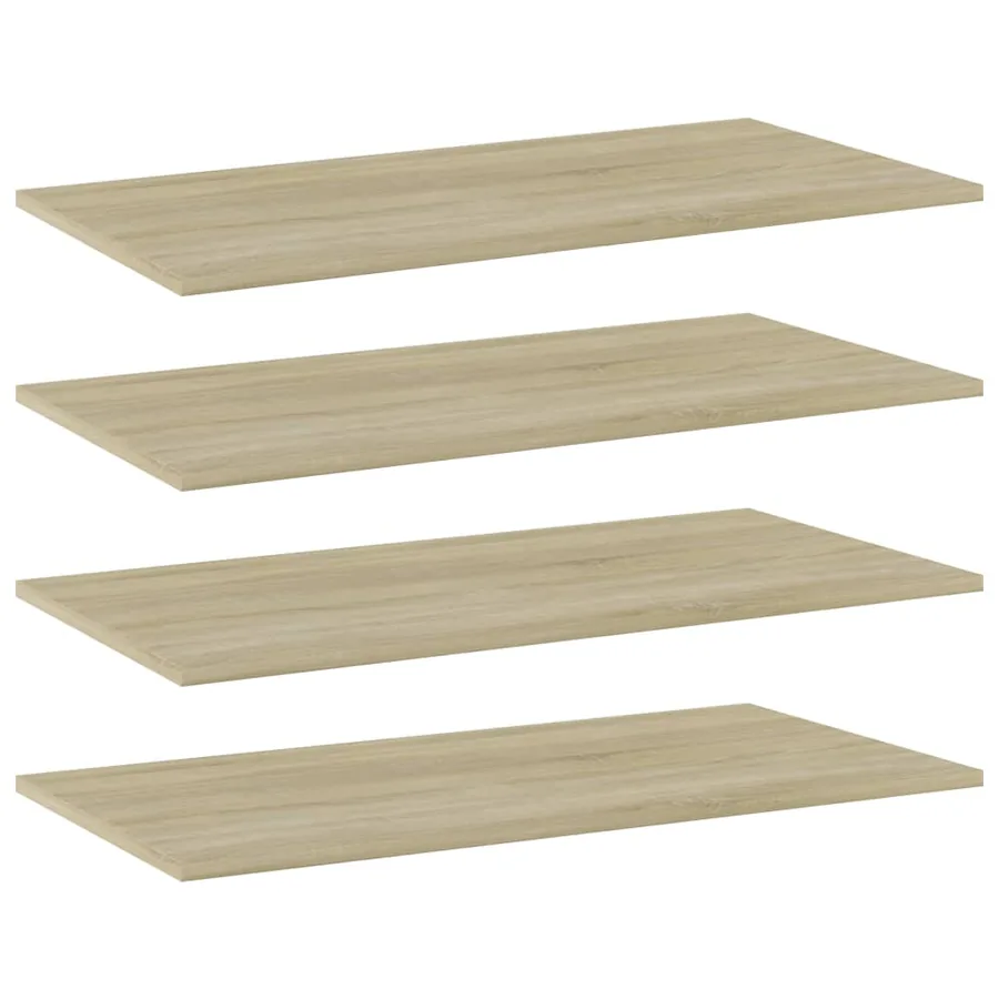 Panneau de bibliothèque 4pcs Chêne sonoma 80x40x1,5cm Aggloméré