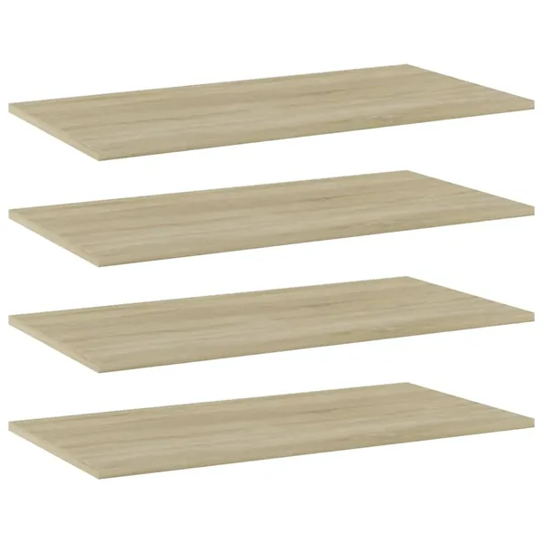 Panneau de bibliothèque 4pcs Chêne sonoma 80x40x1,5cm Aggloméré