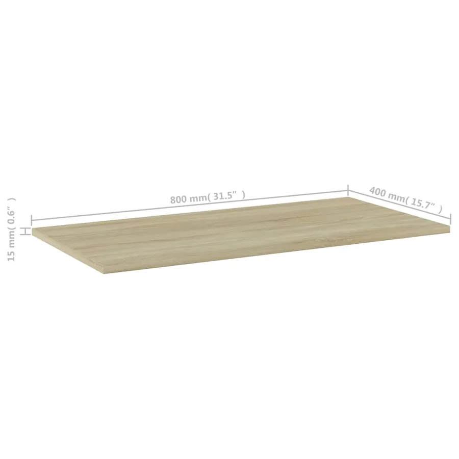 Panneau de bibliothèque 4pcs Chêne sonoma 80x40x1,5cm Aggloméré - 5