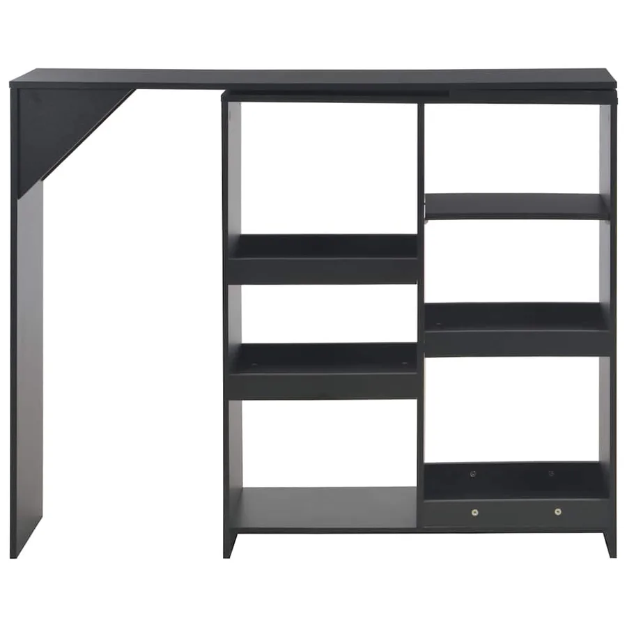 Table de bar avec tablette amovible Noir 138x39x110 cm - 3