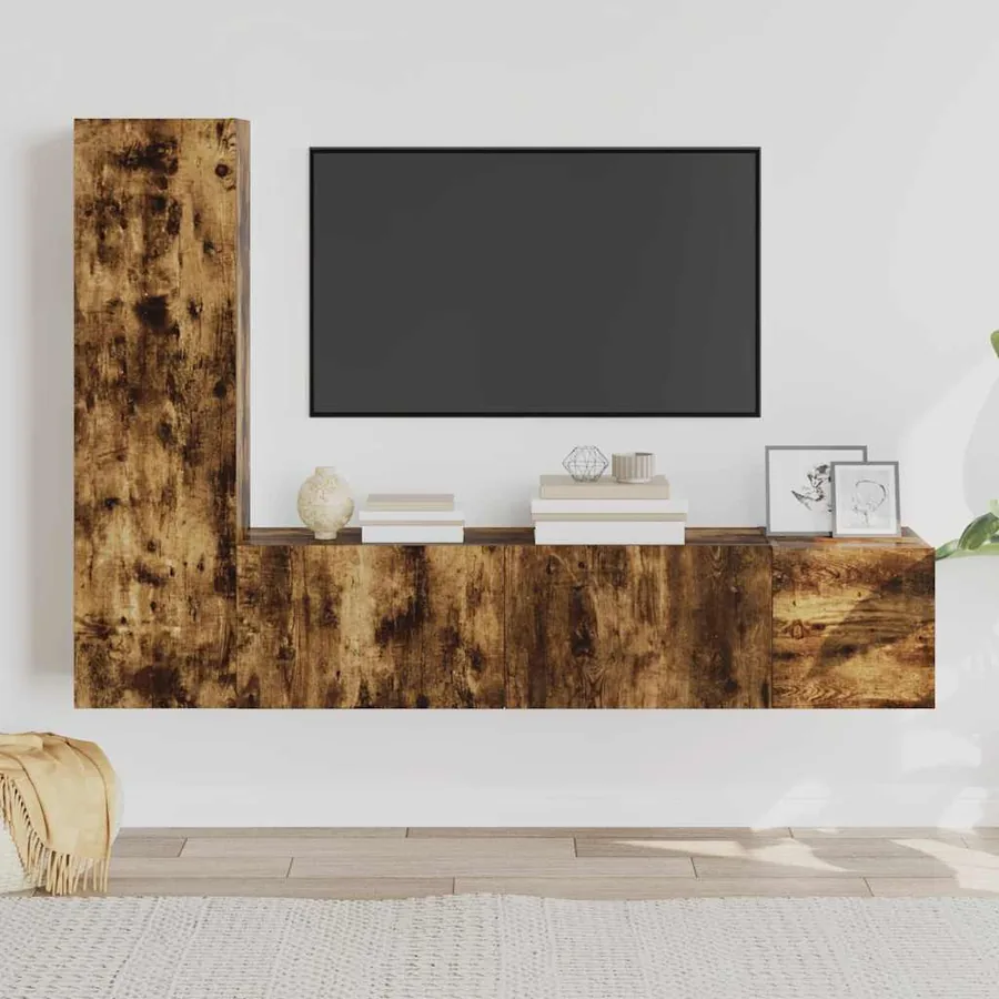 Ensemble de meubles TV 3 pcs Chêne fumé Bois d'ingénierie