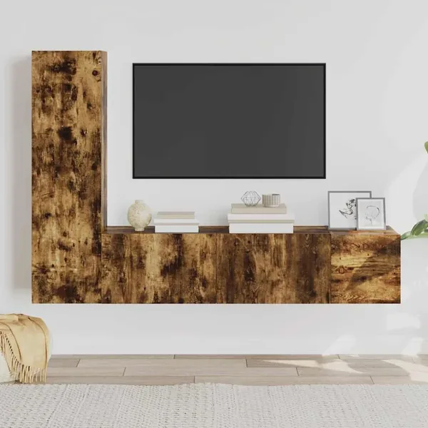 Ensemble de meubles TV 3 pcs Chêne fumé Bois d'ingénierie