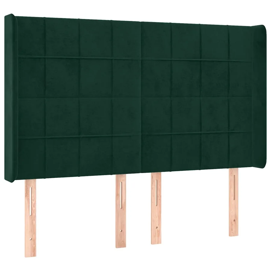 Sommier à lattes de lit matelas et LED Vert foncé 140x190 cm - 7
