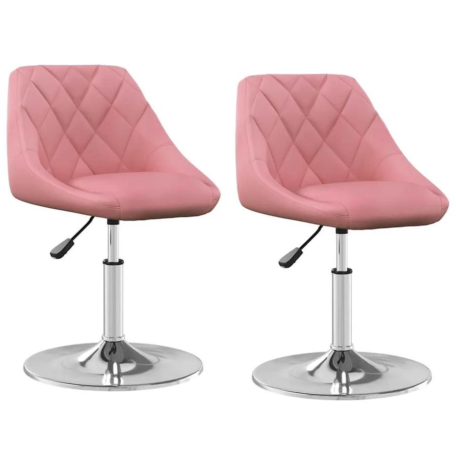 Chaises pivotantes à manger lot de 2 Rose Velours - 2
